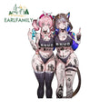 EARLFAMILY Hyacine and Cipher Tattoos Girls Car Stickers Adaorable Character Decals Occlusion Scratch High Quality Refrigerator