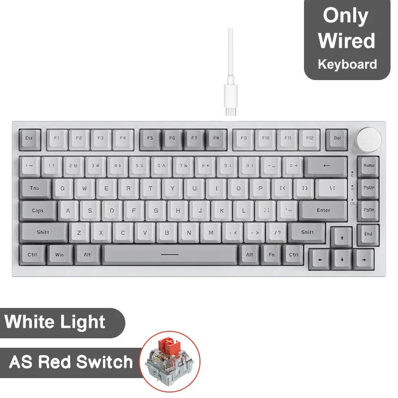 AJAZZ AK820/Pro Wireless Mechanical Keyboard Bluetooth 5.1 2.4G USB-C Wired Hot Swappable RGB Gaming Keyboard Gasket Mount with