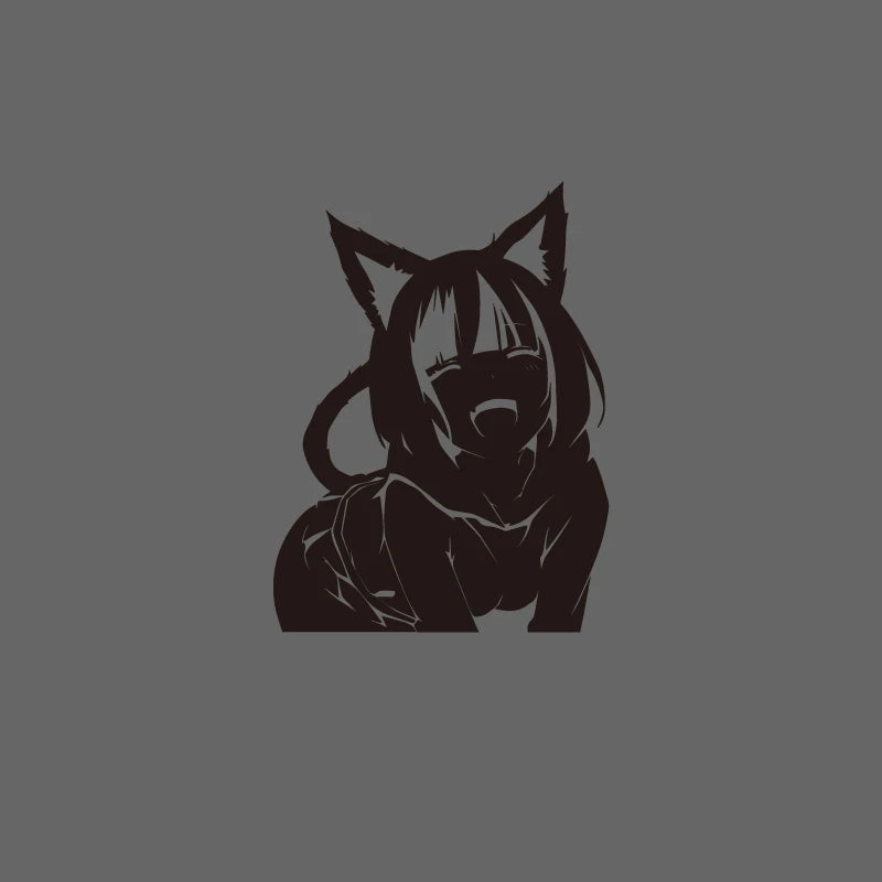 Anime Cat Girl Decal, Car, Truck, Windshield, Laptop, Vinyl, Decal, Accessories, Gifts, JDM, Slap, Personalized, Cat, Girl