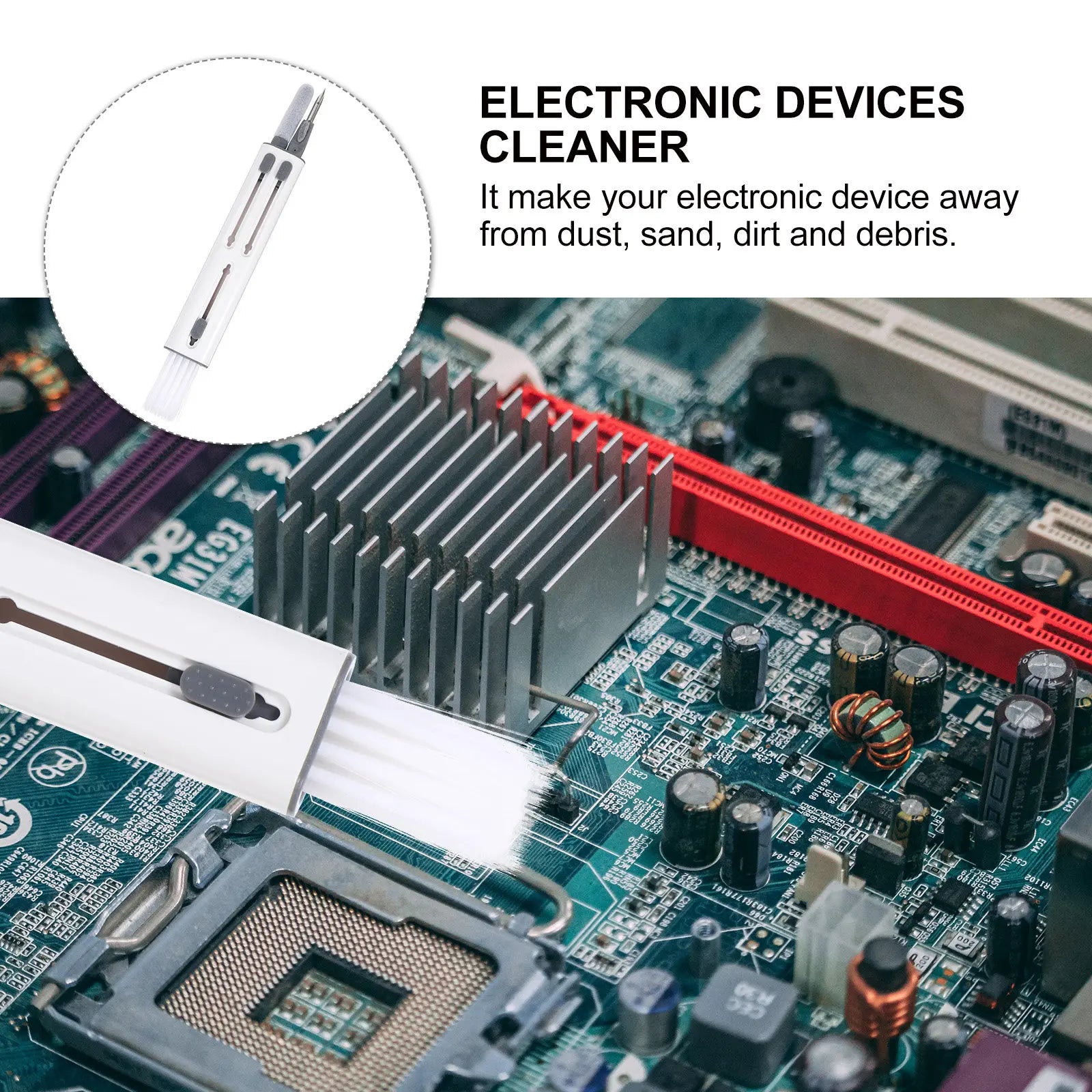 1Set Electronics Cleaning Pen Multifunctional Earphone Headphone Cleaner Kit Flexible Brush Soft Sponge Keycap Dust Removal