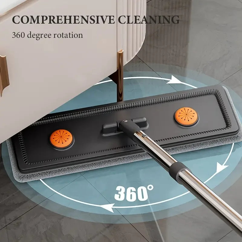 JOYBOS Spin Hand Free Flat Mop 33cm With Bucket Set Floor Cleaning Wet&Dry System Separation For Living Room Toilet Home Mops