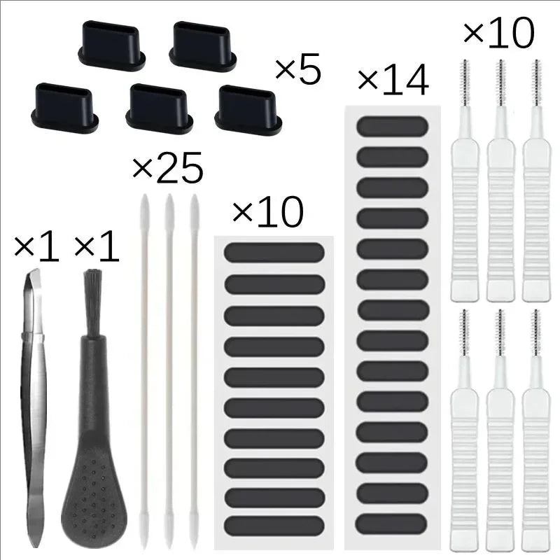 66PCS Mobile Phone Speaker Charging Port Cleaning Set Dust Plug for iPhone 17 16 14 Earphones Clean Kit Brush for Samsung Xiaomi