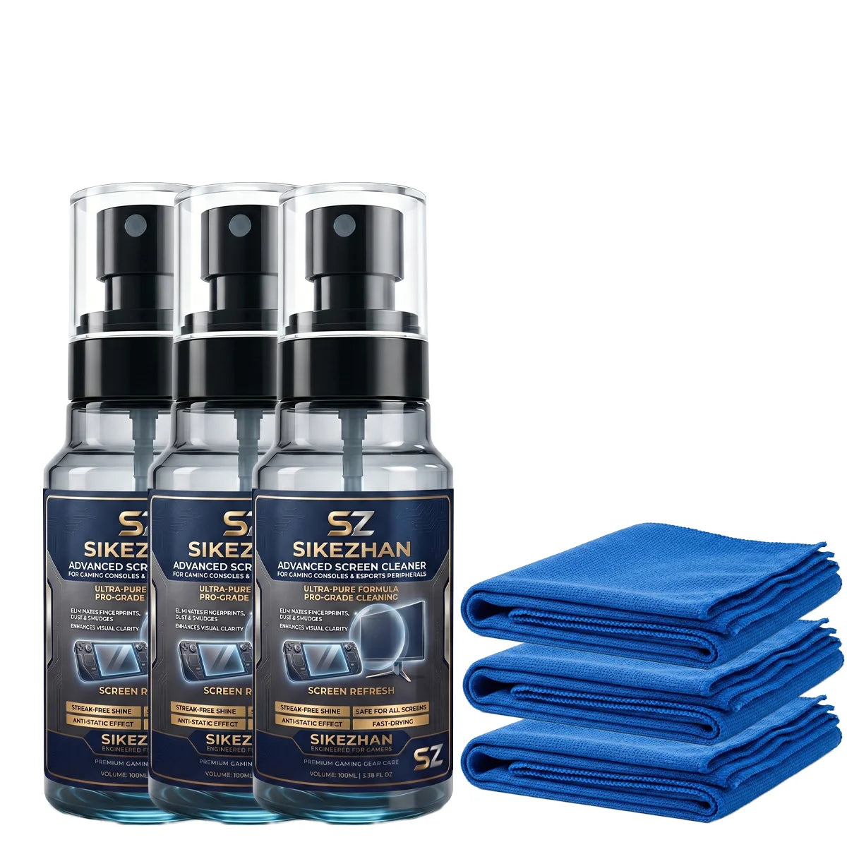 SIKEZHAN Advanced Screen Cleaner Kit for Gaming Consoles---Universal Screen Cleaner (Compatible with Various Devices) — 100ml