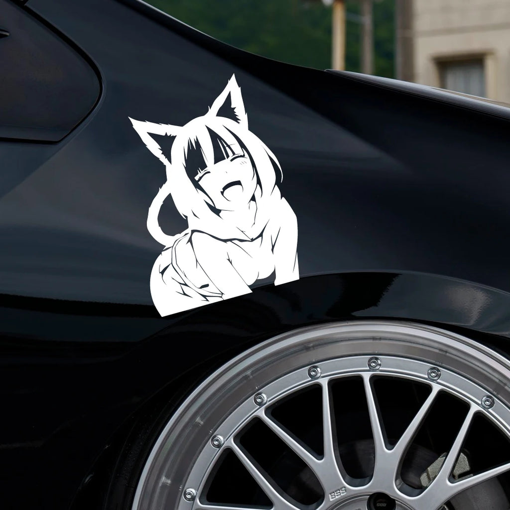 Anime Cat Girl Decal, Car, Truck, Windshield, Laptop, Vinyl, Decal, Accessories, Gifts, JDM, Slap, Personalized, Cat, Girl