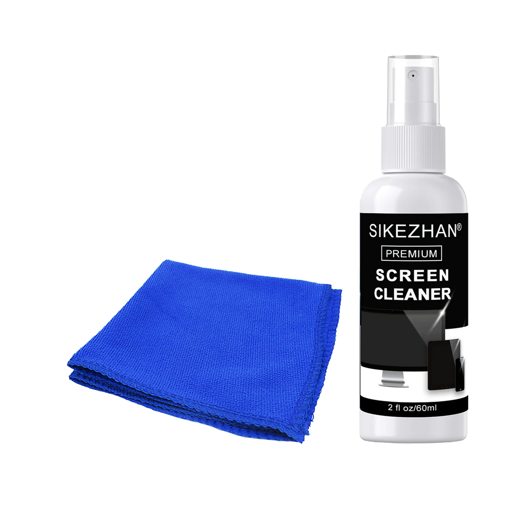 Streak-Free Screen Cleaner Spray Kit & Microfiber Cloth for Smart TV LCD LED OLED Monitor Laptop Tablet IPad Car Cleaning 60ml