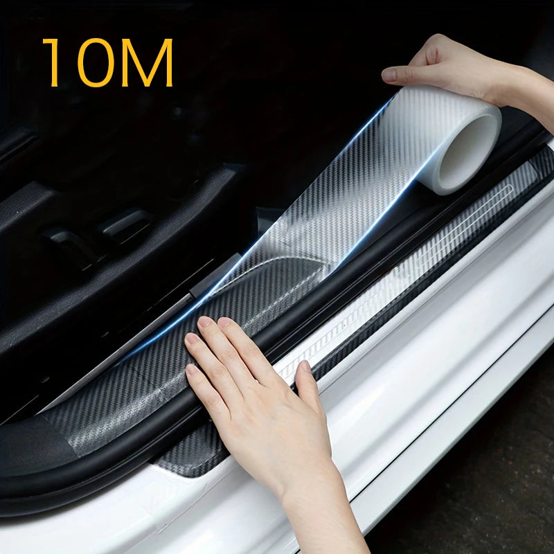 Carbon Fiber Car Door Edge Bumper Protector 3D Sticker Tape Wrap Transparent Anti-Scratch Film Vehicle Protect  Waterproof Body