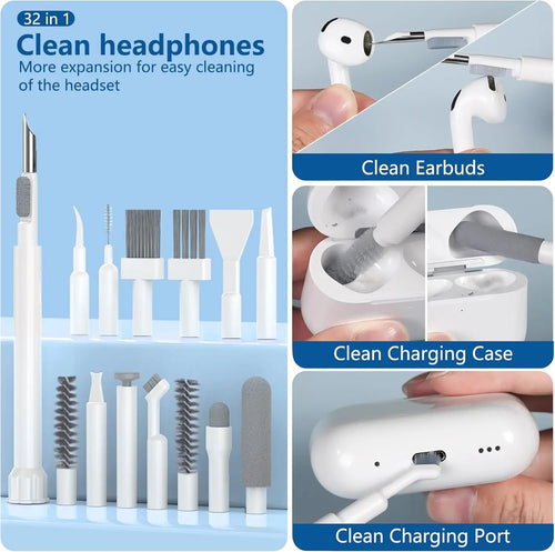 32in1 Multi-Functional Cleaning Kit For Laptop Keyboard Headphones Mobile Phone Monitor Portable Electronics Cleaning Tools