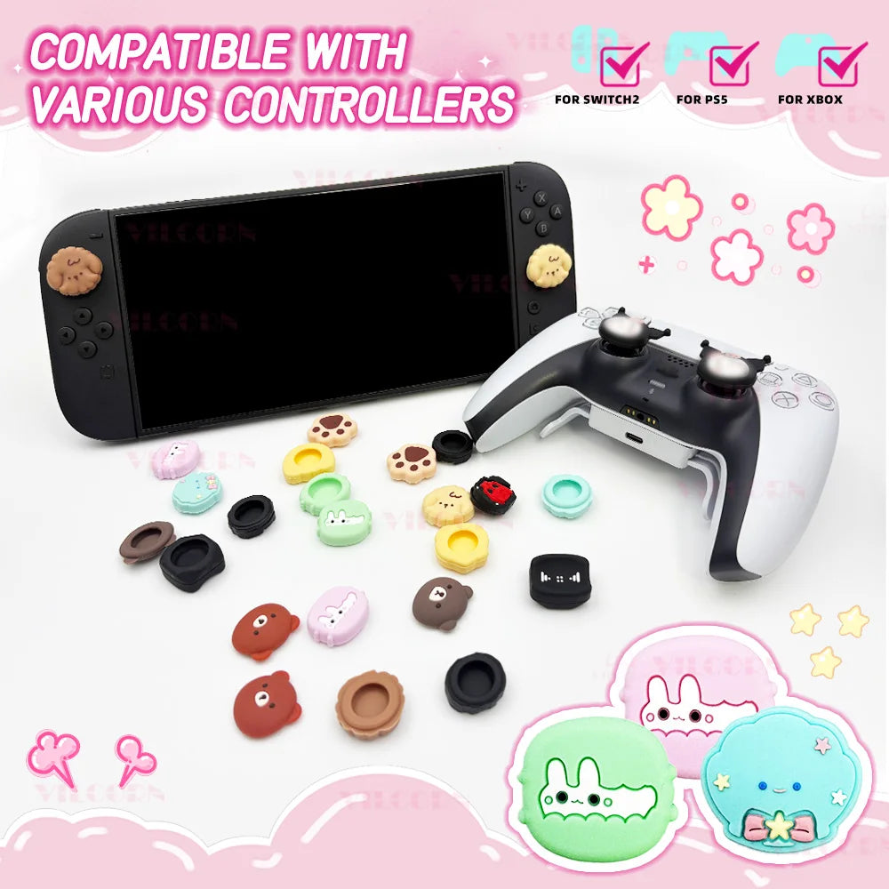 Patterned Thumb Grip Caps with Large Contact Area for Large Size Analog Sticks – Comfortable Joystick Cover for Switch2/PS5/Xbox