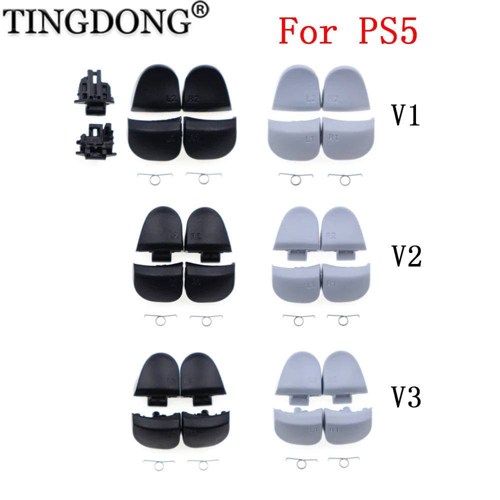 1-10Set For PS5 V1.0 V2.0 V3.0 BDM-010 BDM-020 BDM-030 Black White R1 L1 R2 L2 Game Trigger Buttons With Spring Controller