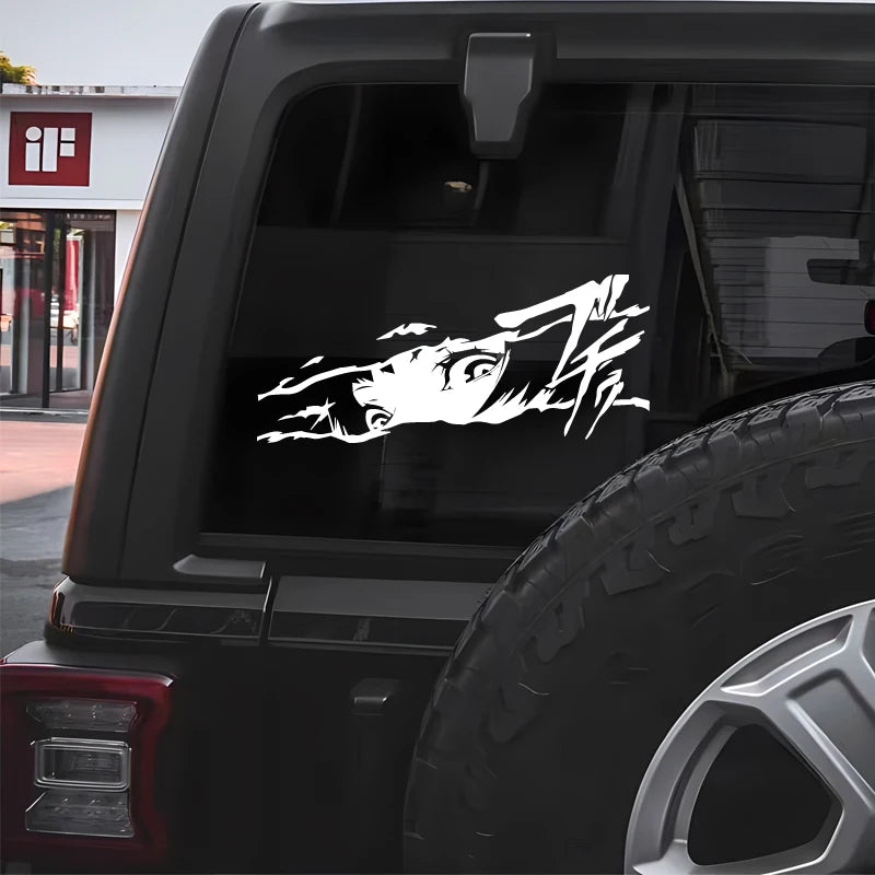 Girl's eyes anime decal,creative&fashion with high quality,good decorations for car truck &laptop,FOR ANIME FANS.