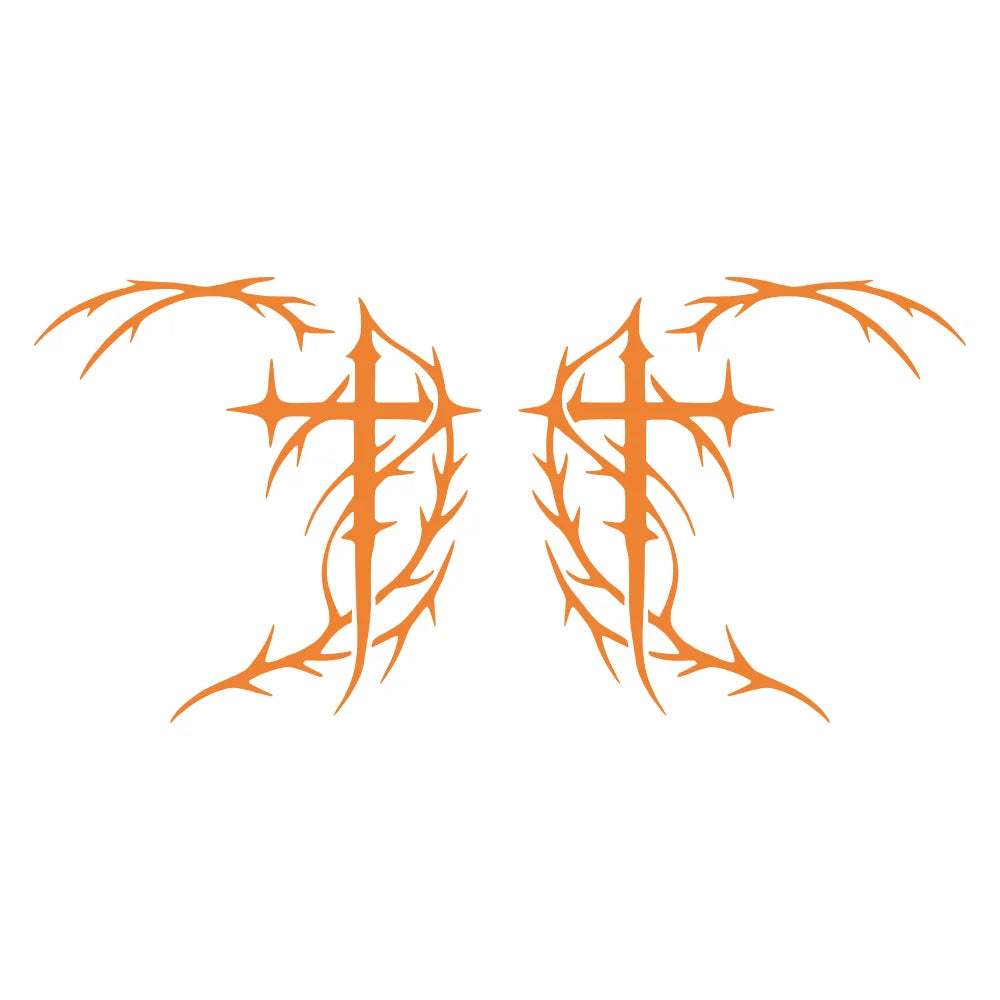 1 Pair Dark Aesthetic Cybersigilism Cross Car Rear View Mirror Decals Gothic Sigil Car Mirror Stickers