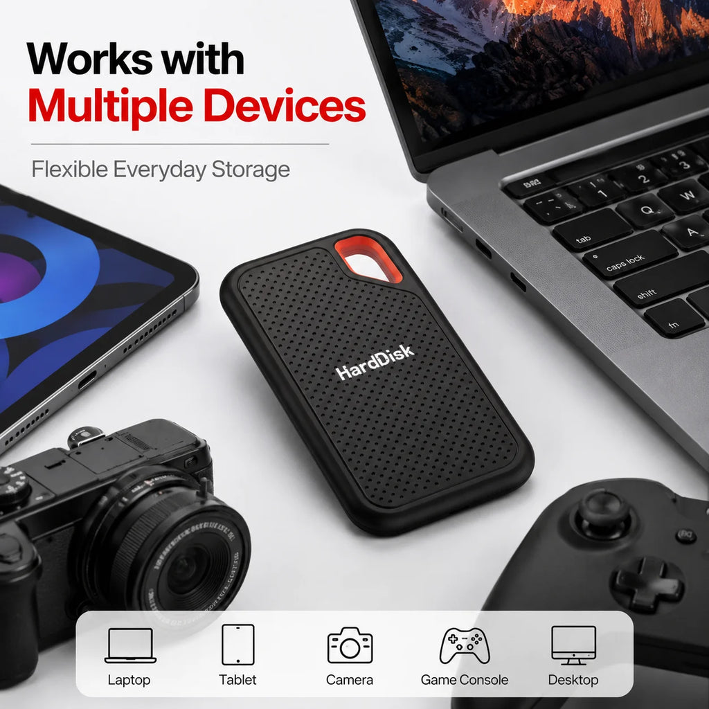 Mini Size External Hard Drive Stable Reading Writing Solid State Drive Data Saving Hard Disk For Study Work File Organizing