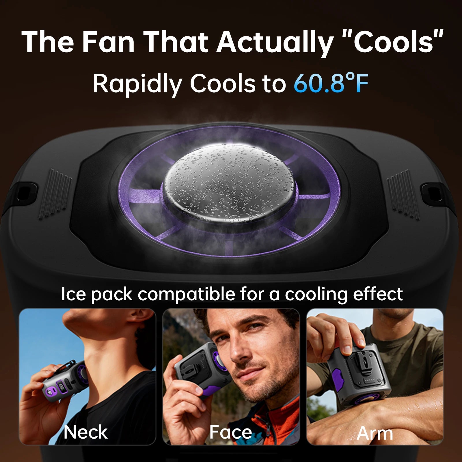 MUXNW Ventilador Waistban Rechargeable Clip-On Waist Fan with Ice Cooling Plate, 8000mAh Portable Hands-free Belt Fan for Campin