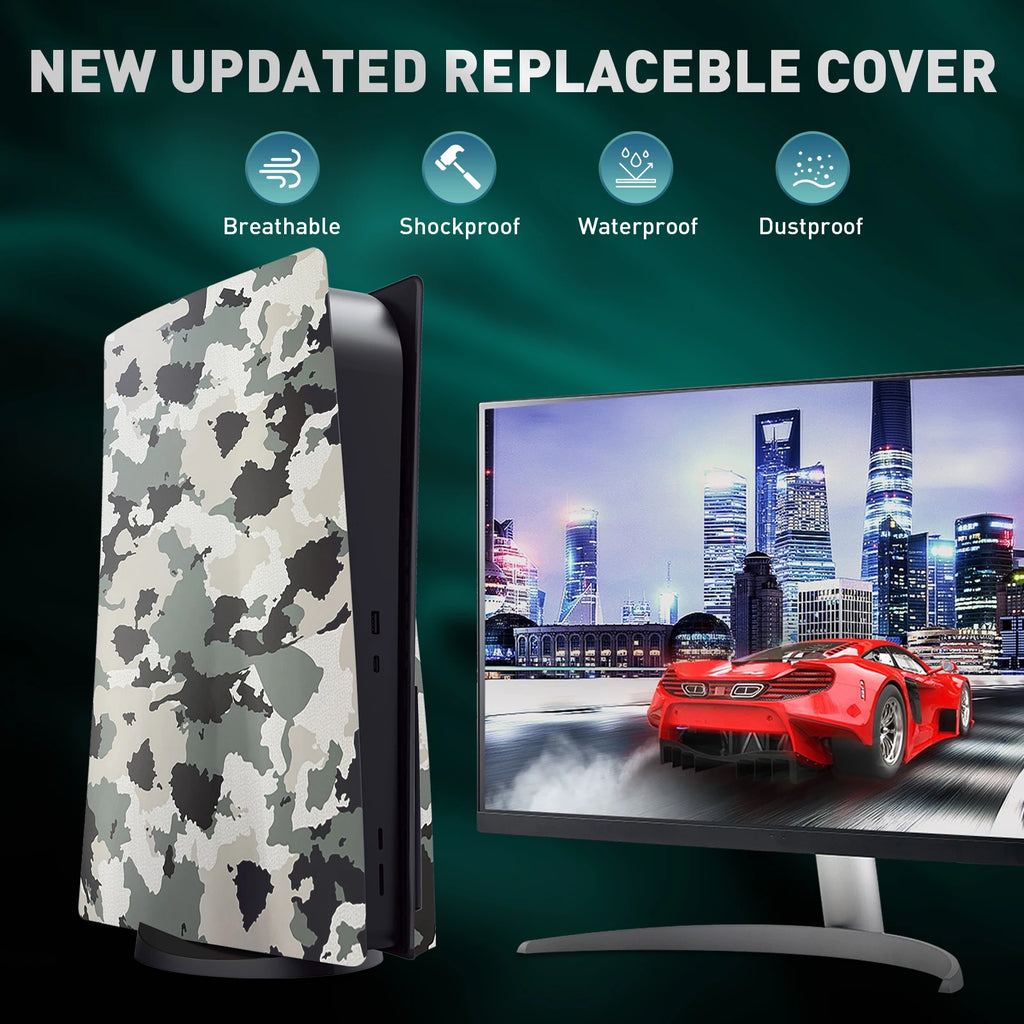 Console Cover Faceplate Compatible with PS5 Disc Edition Replacement Backplate Shell Skin for Playstation 5