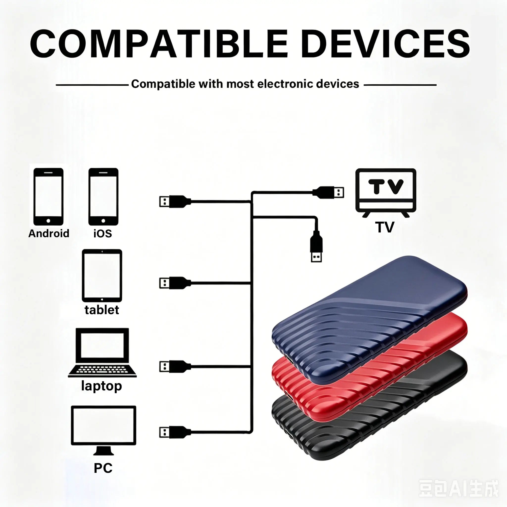 Portable Solid State Drive, brand new 16TB large capacity portable hard drive, external SSD USB3.1 suitable for laptops/MAC/PC