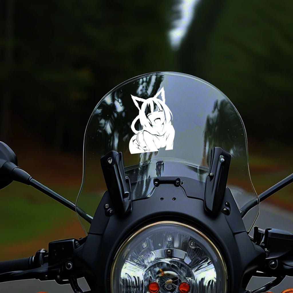 Anime Cat Girl Decal, Car, Truck, Windshield, Laptop, Vinyl, Decal, Accessories, Gifts, JDM, Slap, Personalized, Cat, Girl
